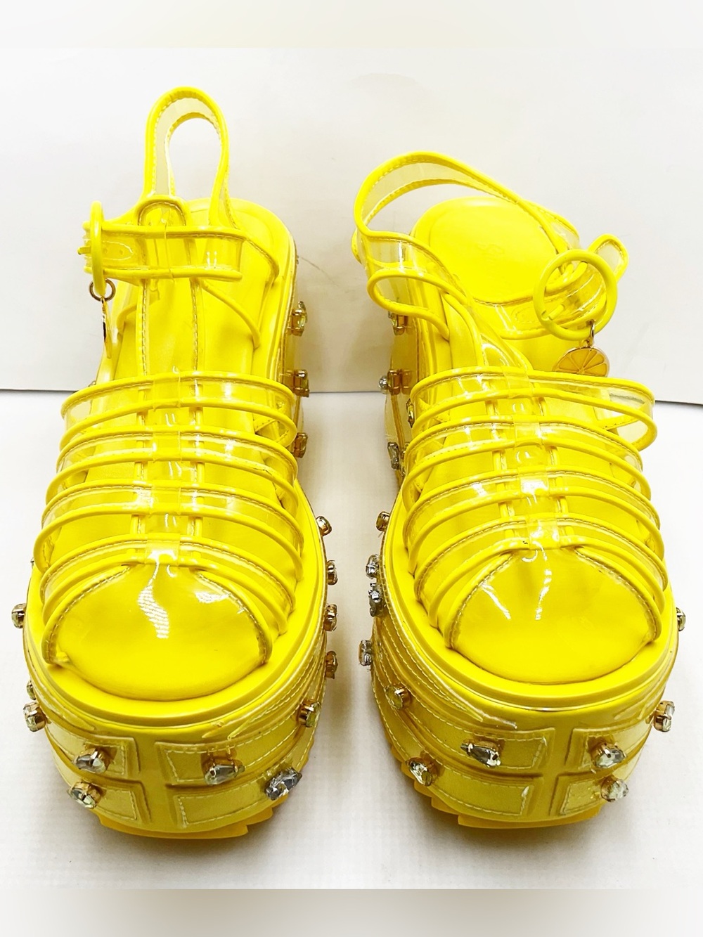 {Sugar Thrillz} Lemon Wedge Sugar Rush Jelly Platform Sandals - Picture 3 of 15